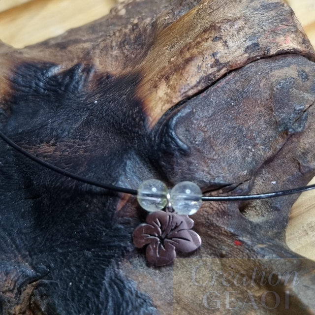 Collier hibiscus :Citrine créer sur commande délai de 10 jours ouvrable 