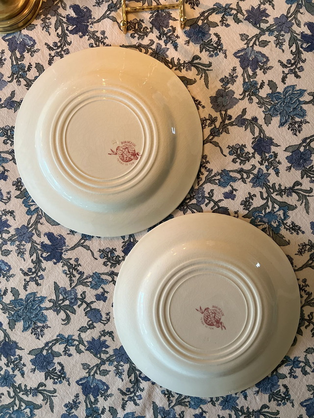 BORDEAUX - Duo d'assiettes plates modèle Bordeaux de la manufacture de Gien - Terre de Fer