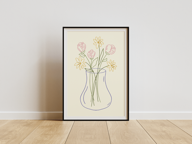 Mixed Bloom Vase Print