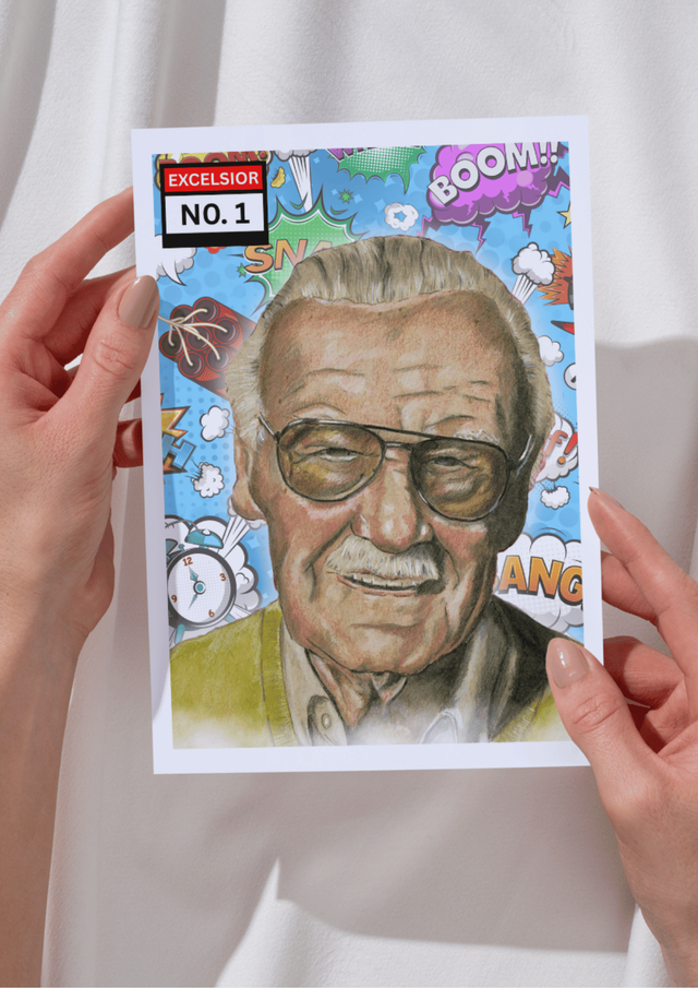 Stan Lee Comic Cover Art Greeting card