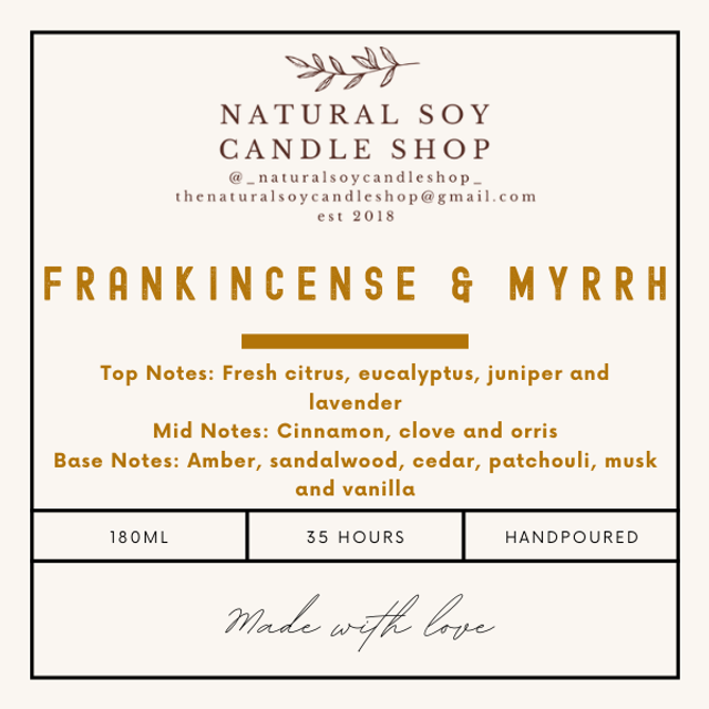 Frankincense & Myrrh Soy Candle