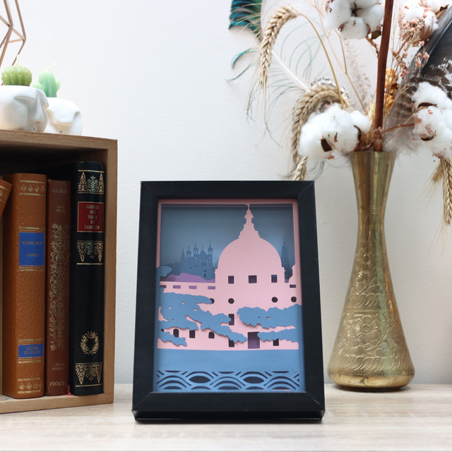 Cadre Lyon Hotel Dieu &amp; basilique de Fourvière  • 18cm x 13cm