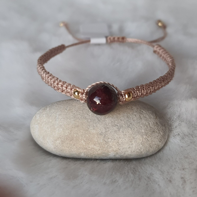 Bracelet femme 1 pierre "Grenat"