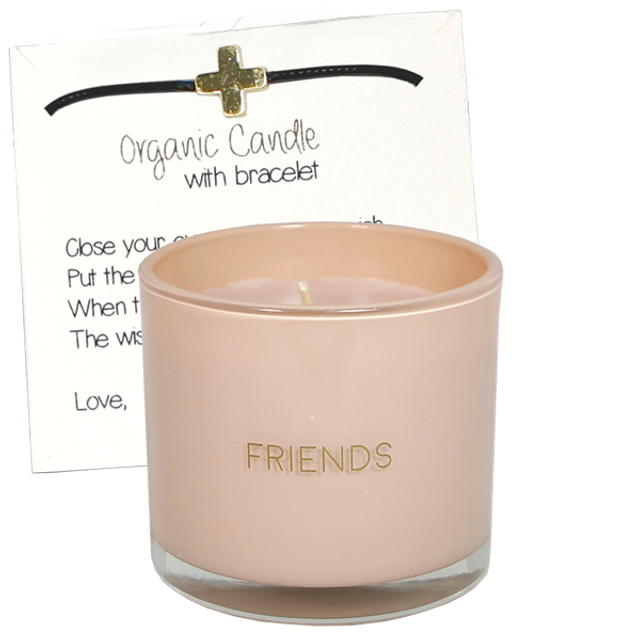 Geurkaars met wens armband | Friends