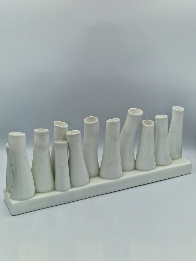 Vase multi tube blanc Céramique
