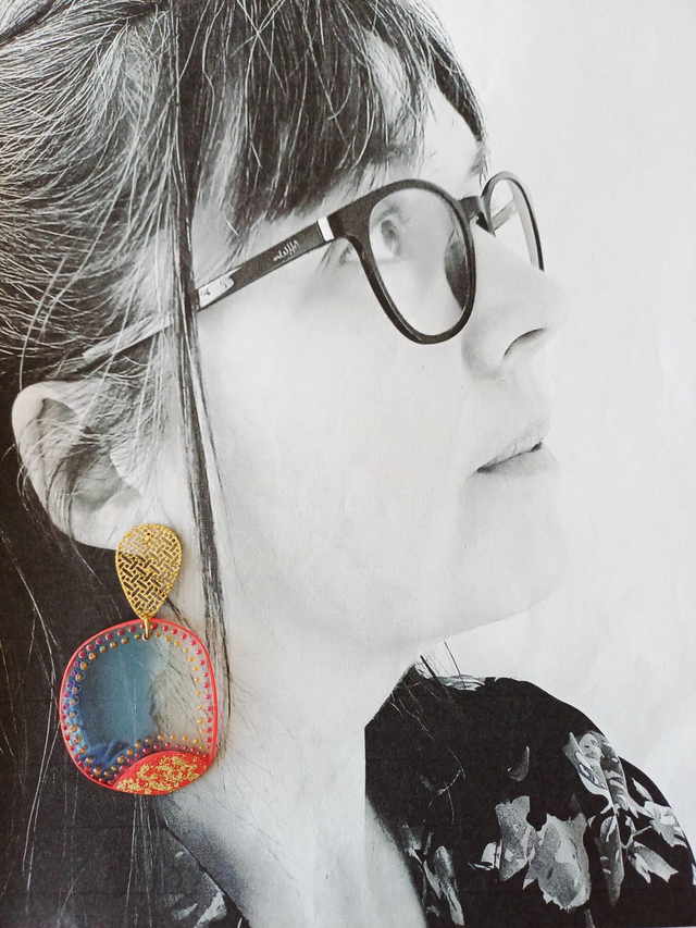 " Rubis " Boucles d'oreilles verres de lunettes