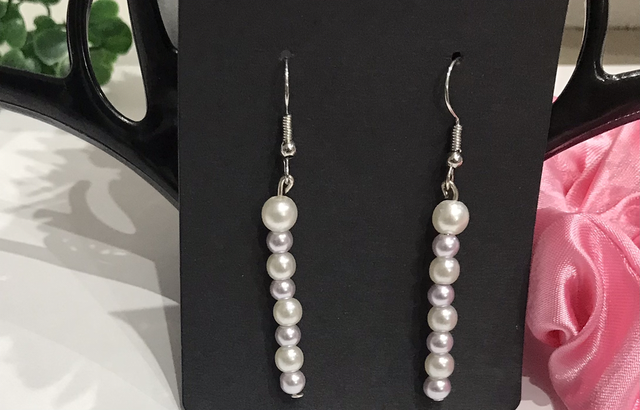 White Mixed Dangling Earrings-WMD33