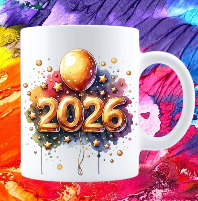 Keramik Kaffeebecher Frohes neues Jahr 