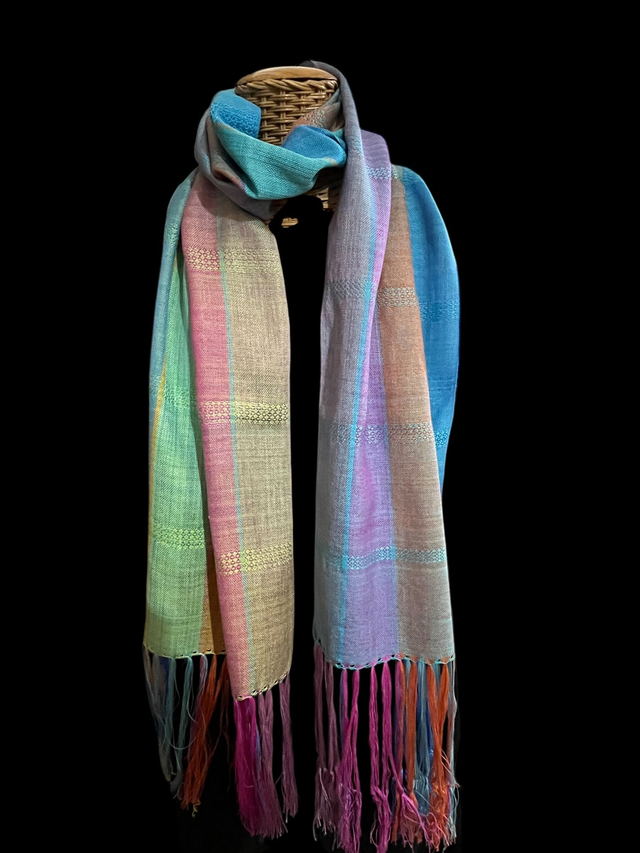Eszter : handwoven wool/silk scarf