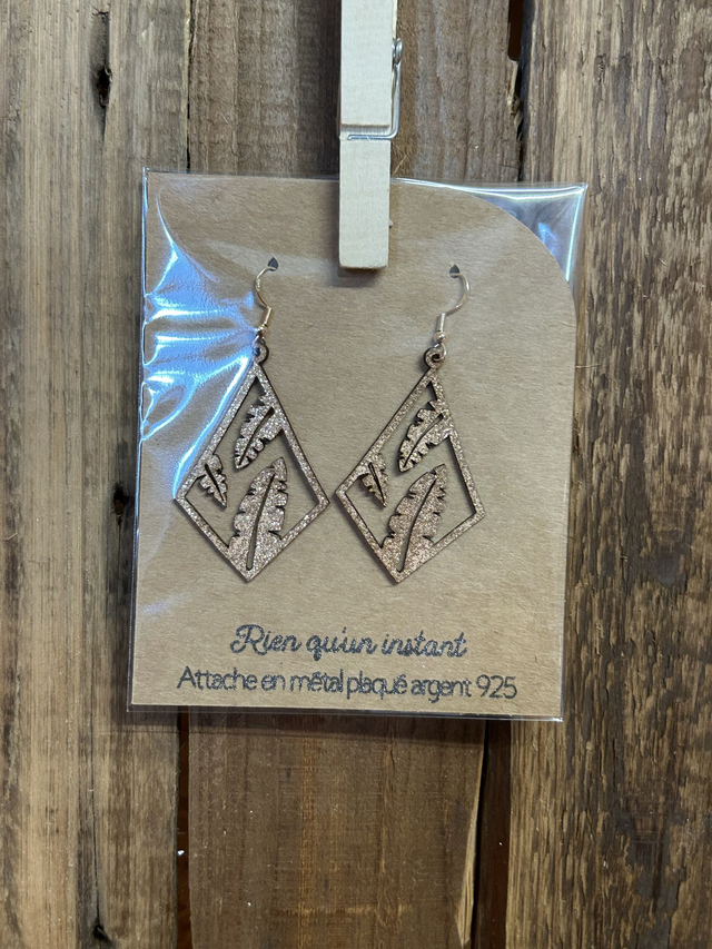 Boucles d’oreilles “ feuilles de palmier&quot;