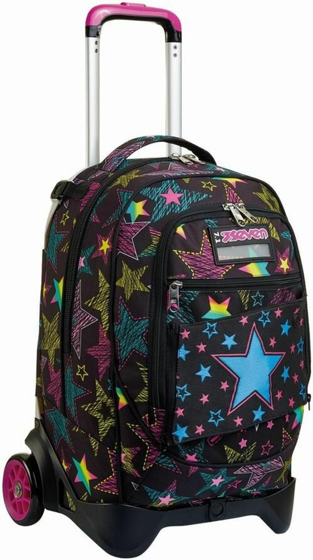 Zaino trolley 2WD Seven Special Starbrighting Jet Black - 37x51x27 cm ...