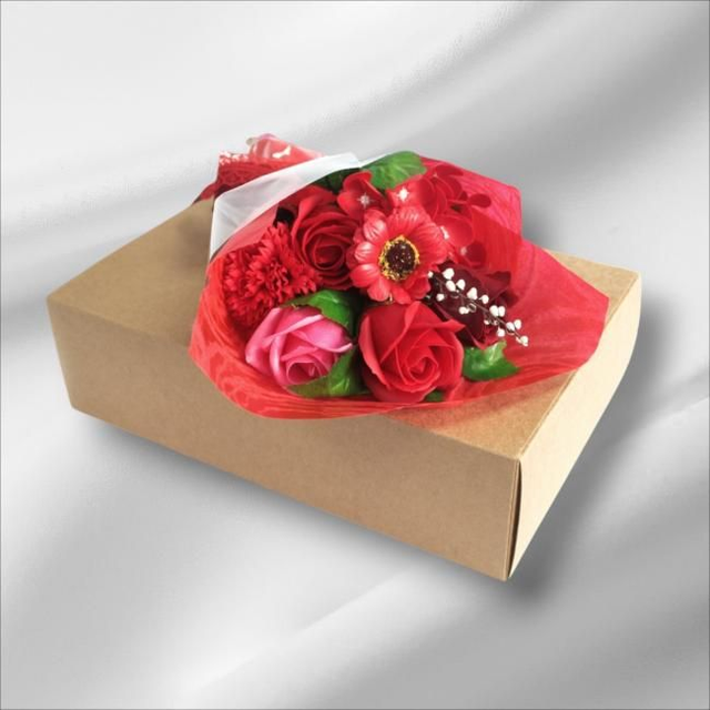 Bouquet roses à savon "Rouge"