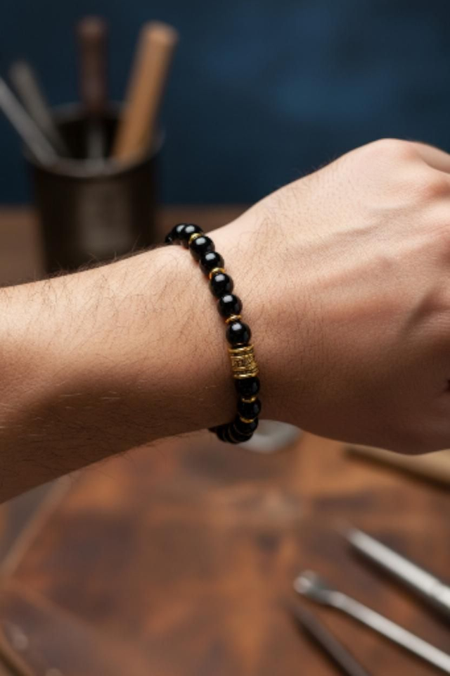 Bracelet Onyx - Ancrage & Maîtrise