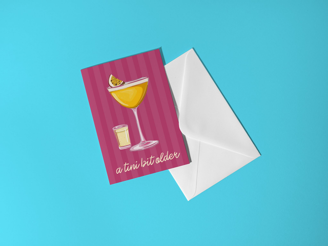 A Tini Bit Older Pornstar Martini Cocktail Birthday Card