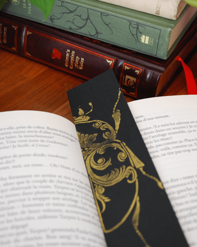 Marque-page scarabée noir