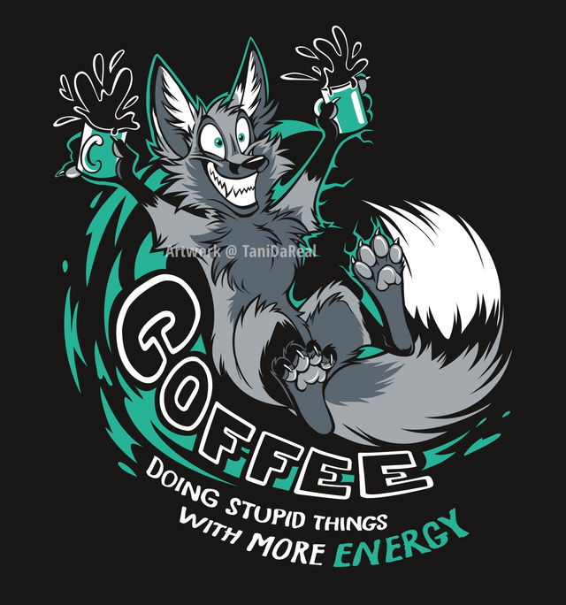 Shirt COFFEE – More Energy! (Silver Fox)