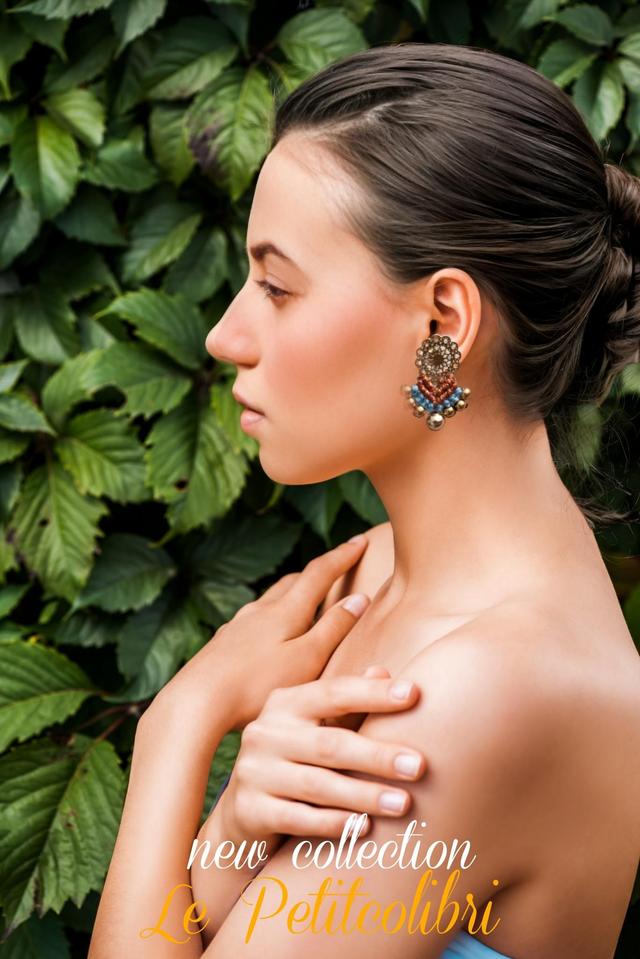 Boucles d&#039;oreilles micro-macramé 