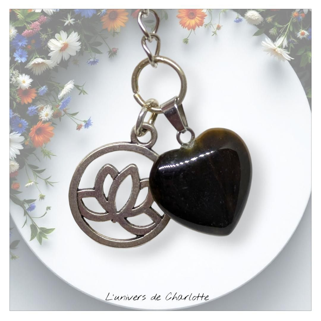 Porte-clés "Œil de tigre" lotus PC-011