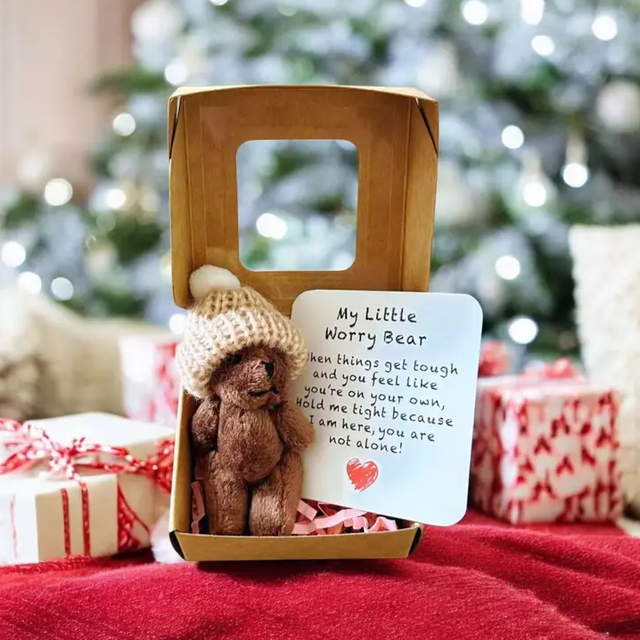 Worry Bear in a Box (Dark Brown)