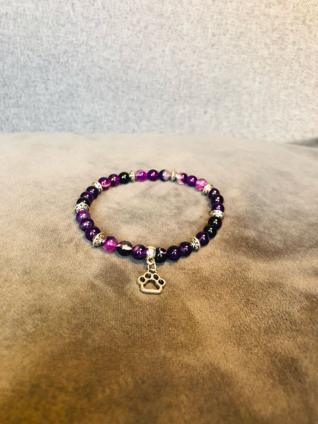 Purple Striped Agate Bracelet