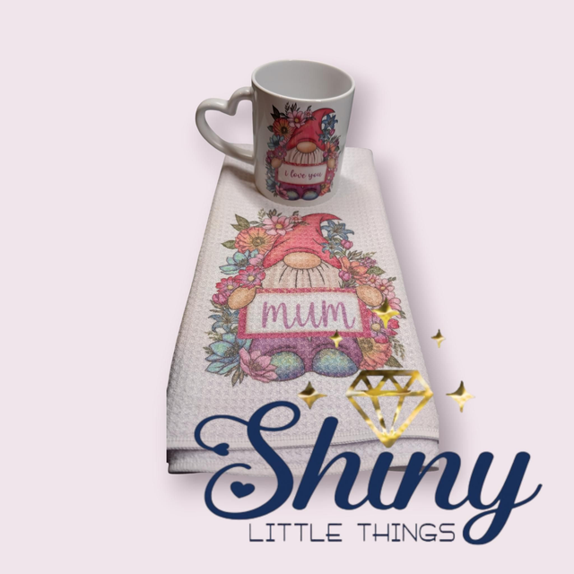 White Waffle TeaTowel (Personalised) Gonk Design