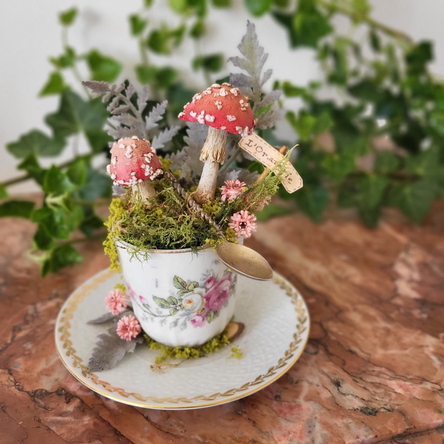 Rosée du matin et Champilune en tisane - Sculpture fantastique 