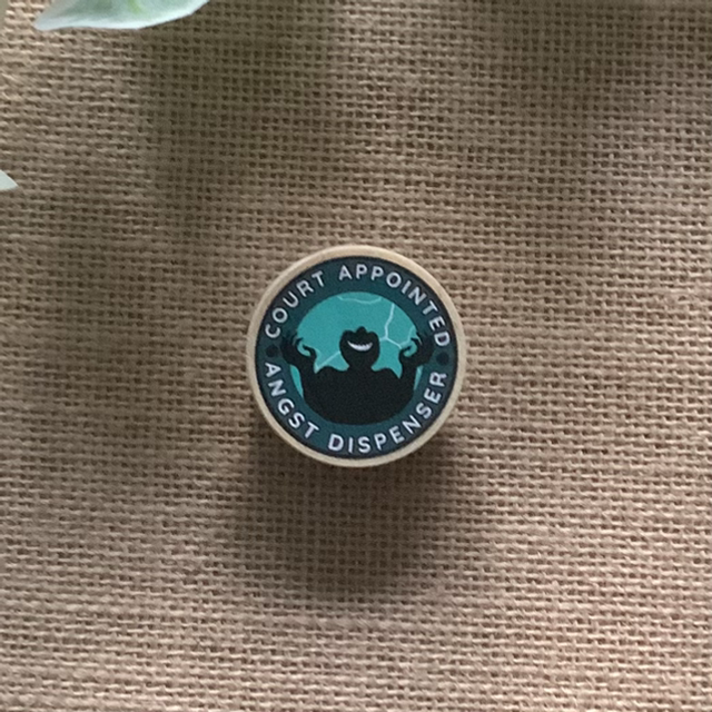 Wooden Pin Badge - Court Appointed Angst Dispenser