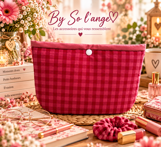 Pochette vichy rose
