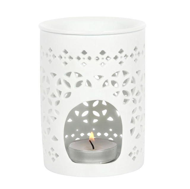 White matte lattice burner 