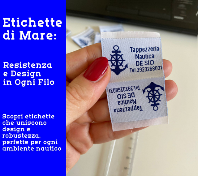 Etichette tessute abbigliamento mm 40X70 mm. *Paga in 3 rate con Klarna o carta PayPal *  IVA inclusa 