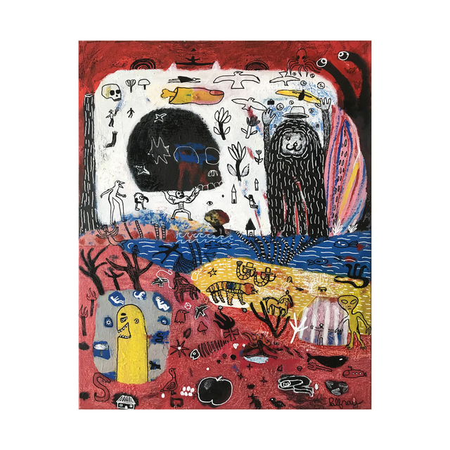 Deux crevettes et un os 40x50 