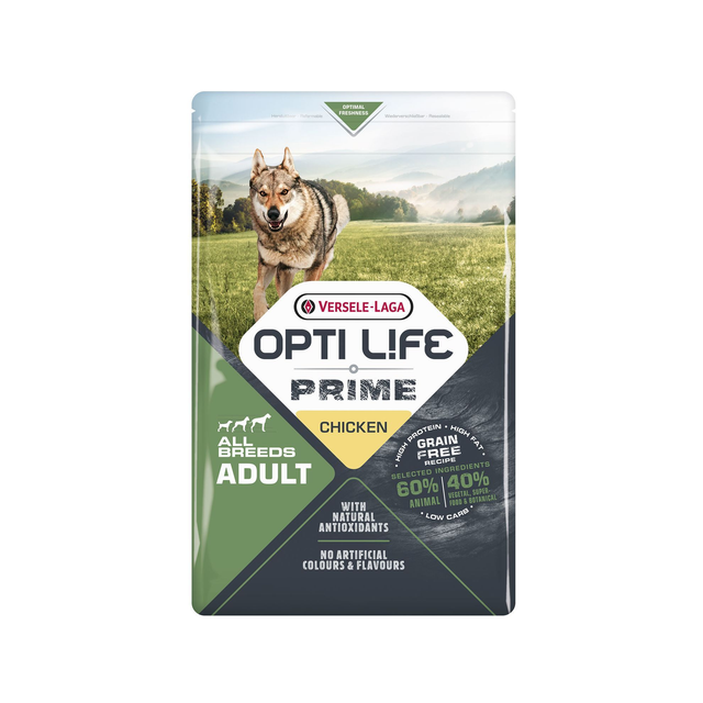 Croquettes Opti Life Prime chien sans céréales : Poulet
