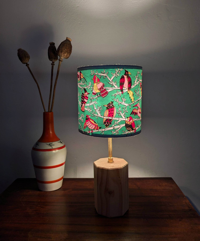 Abat-jour "Oiseaux" Vert