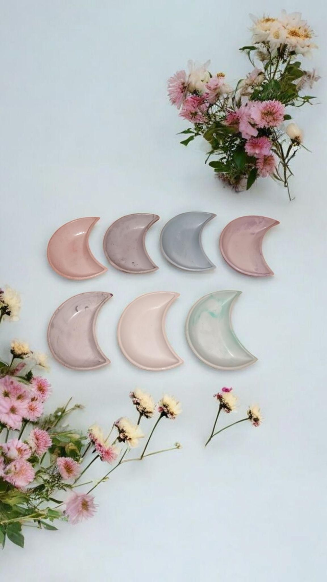 Petite coupelle artisanale en forme de lune, personnalisable 