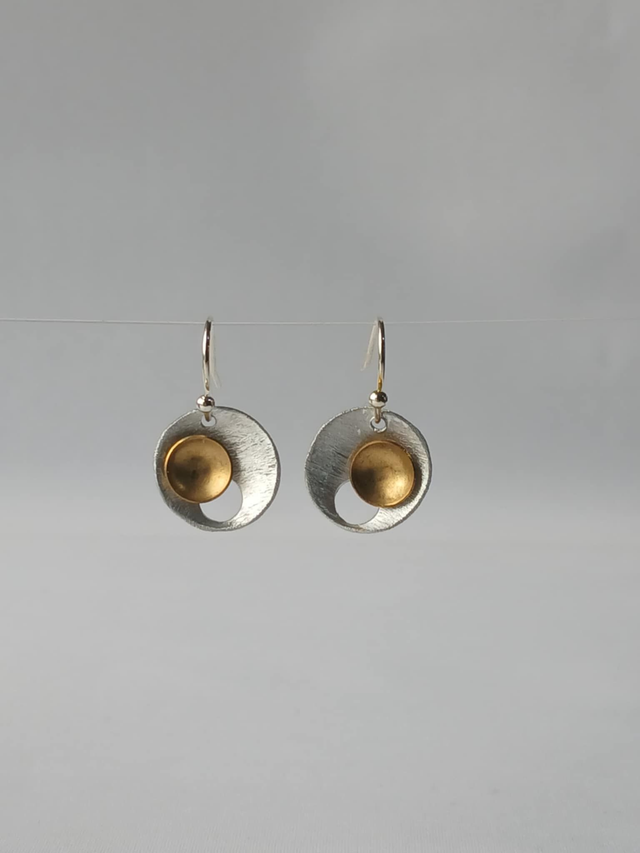 Two Tone Dome Earring 