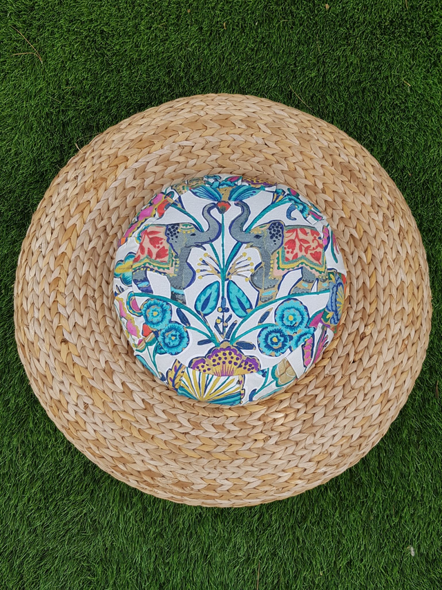 Mini Zafu pour enfant - motifs d'éléphants multicolores - KERALA