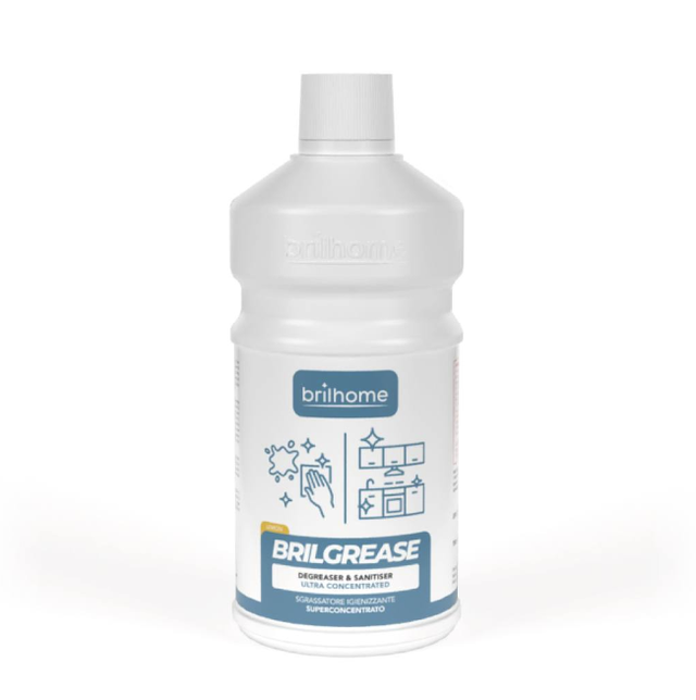 BRILGREASE - Dégraissant et assainissant super concentré - citron 750ML