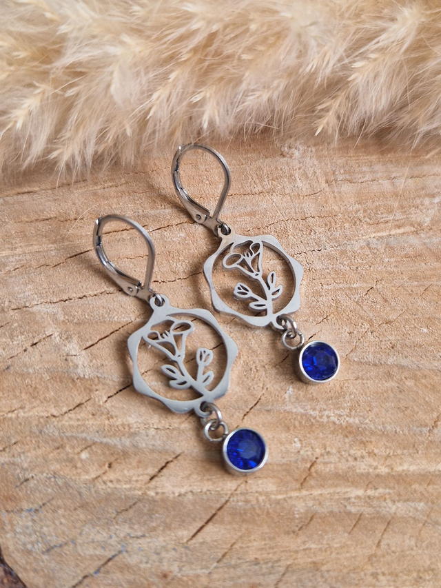 Boucles d'oreilles "Fleur de Naissance" – Septembre : Belle-de-jour