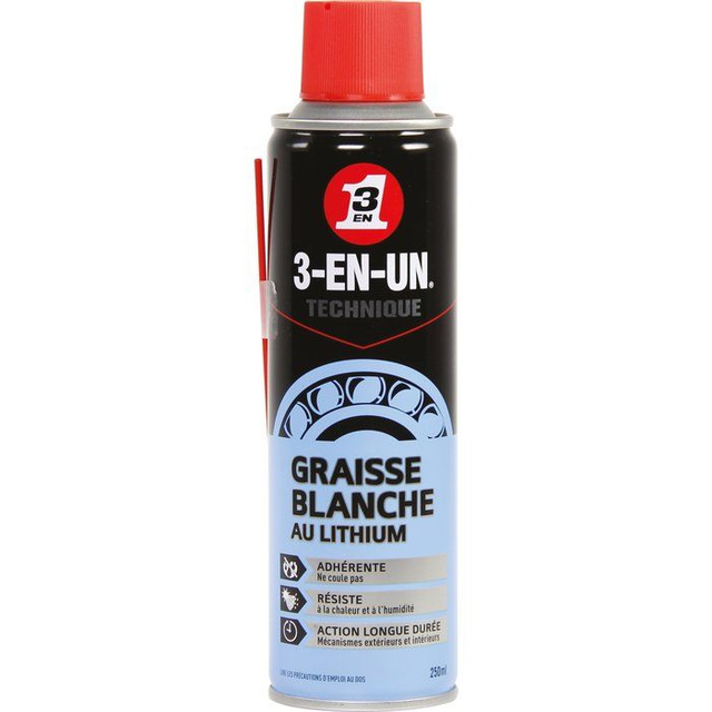 Graisse Blanche au Lithium 3 en 1 – Aérosol 250 ml