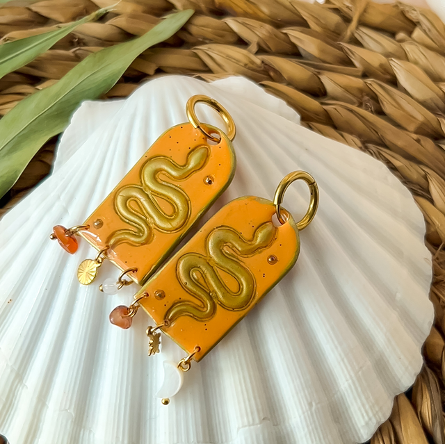 Pendientes Portal Bohem Naranja 