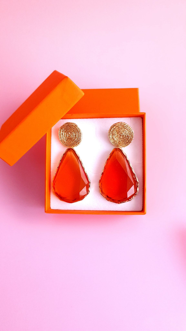 Boucles d'oreilles Tourbillons orange