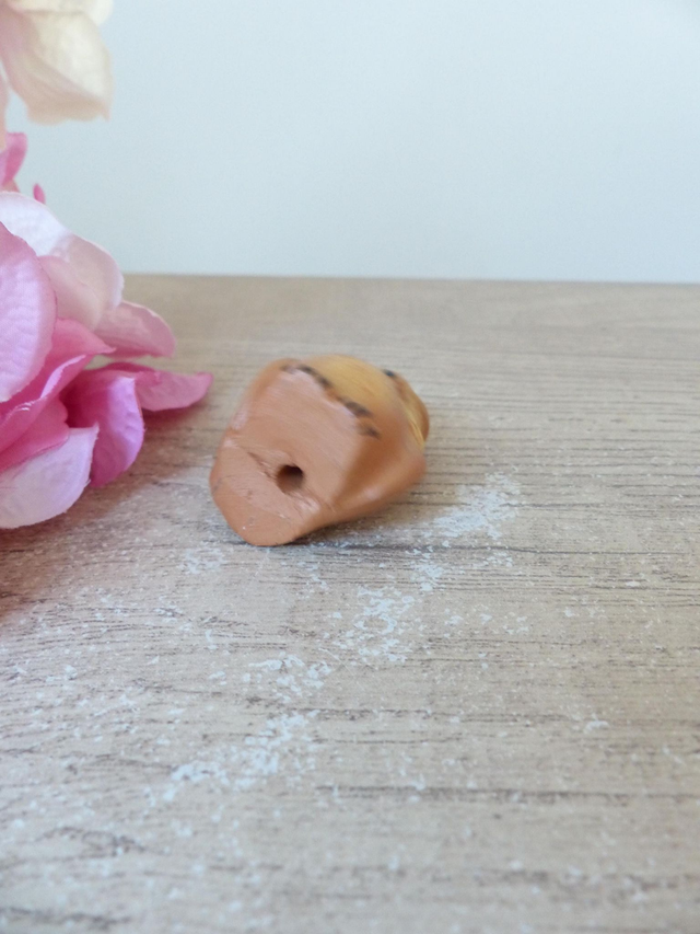 Figurine miniature hibou en argile – Poterie vintage faite à la main, petit porte-bonheur décoratif