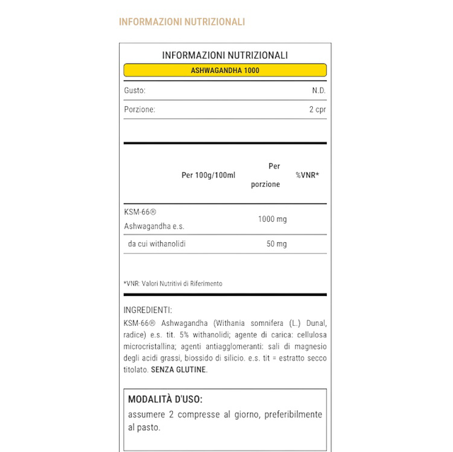 ASHWAGANDHA 1000 60 cpr
