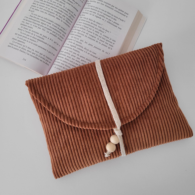 Pochette à livre Zoé velours rouille