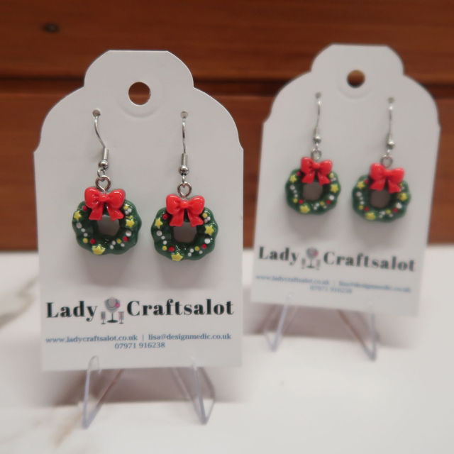 Christmas Wreath Earrings