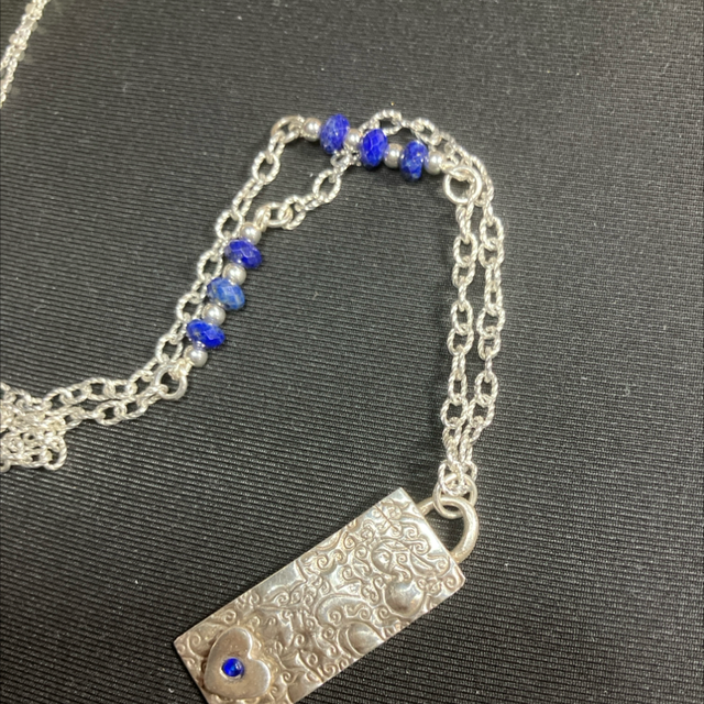 Lapis lazuli and silver necklace 