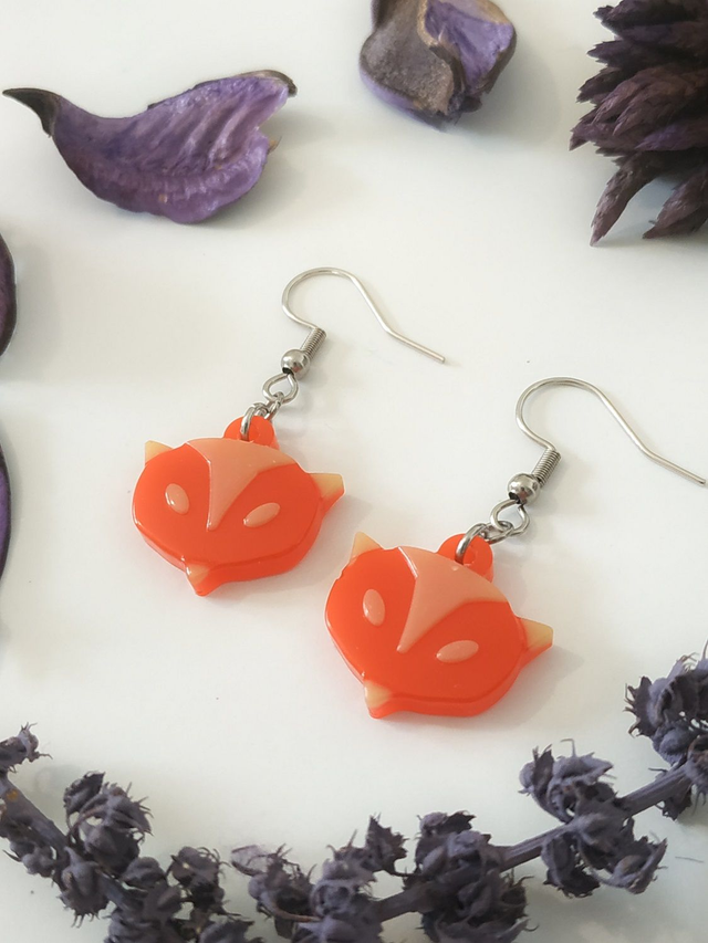 Boucles d'oreilles renard orangé