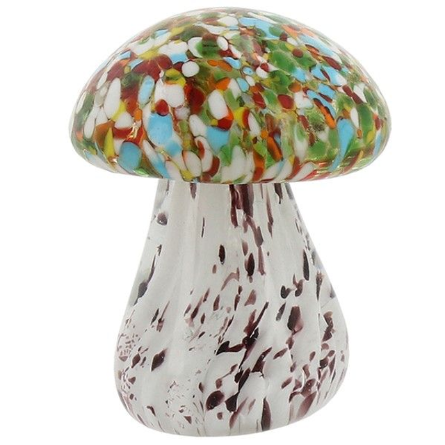 Handmade Art Glass Mushroom Ornament – Colourful Glass Collectable