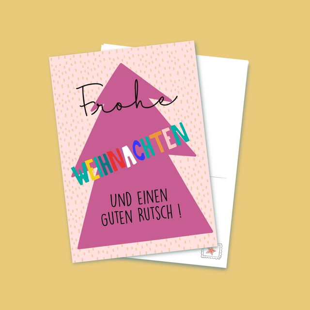 Frohe Weihnachten (Tannenbaum) - Postkarte