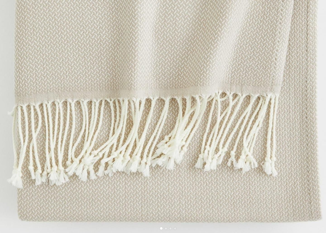 Plaid Decke greige gemustert